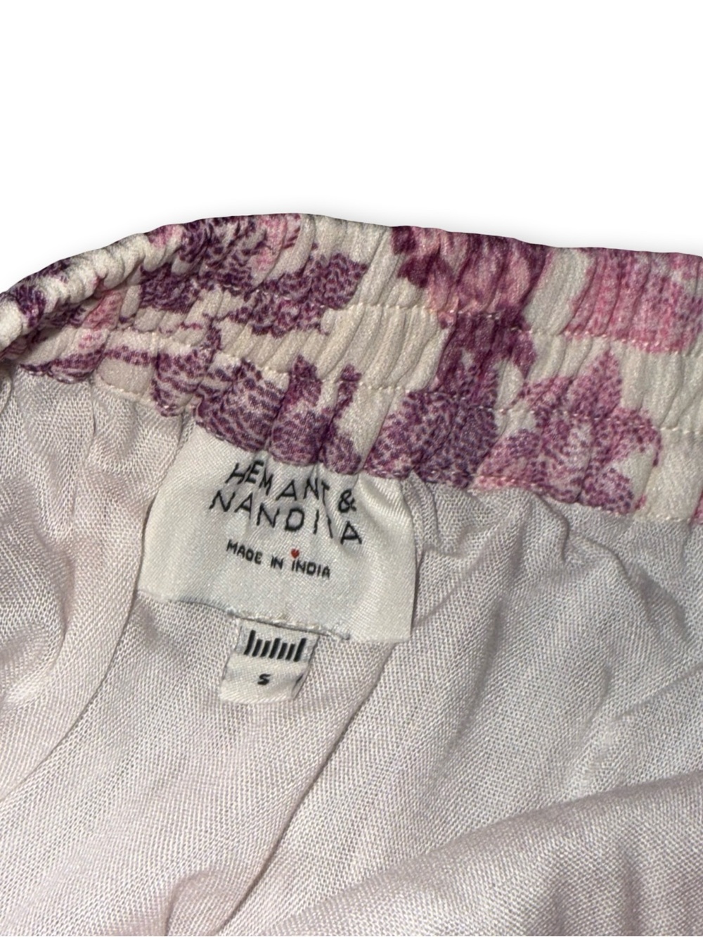 HEMANT & NANDITA Pink Floral Tiered Mini Skirt - Picture 4 of 6